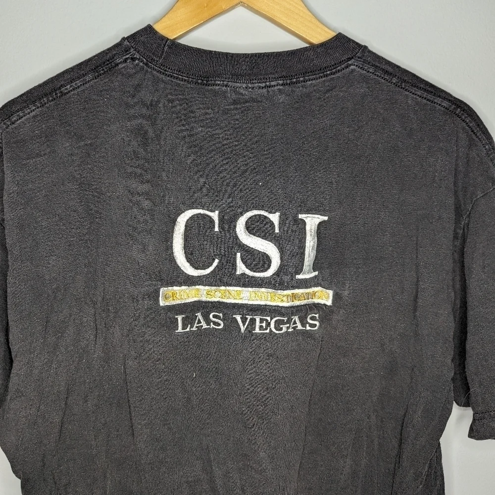AAA Vintage CSI Las Vegas Crime scene investigation textured T-shirt Mens XL